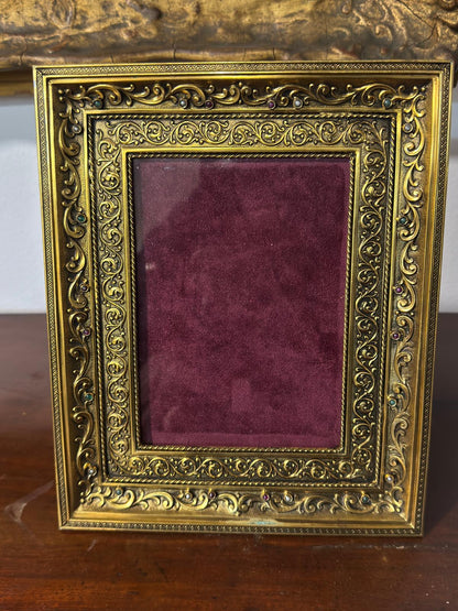 Moldura Porta-Retratos Ourivesaria Cunha Porto Rio - Prata Dourada Século XIX/XX