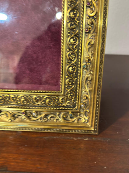 Moldura Porta-Retratos Ourivesaria Cunha Porto Rio - Prata Dourada Século XIX/XX