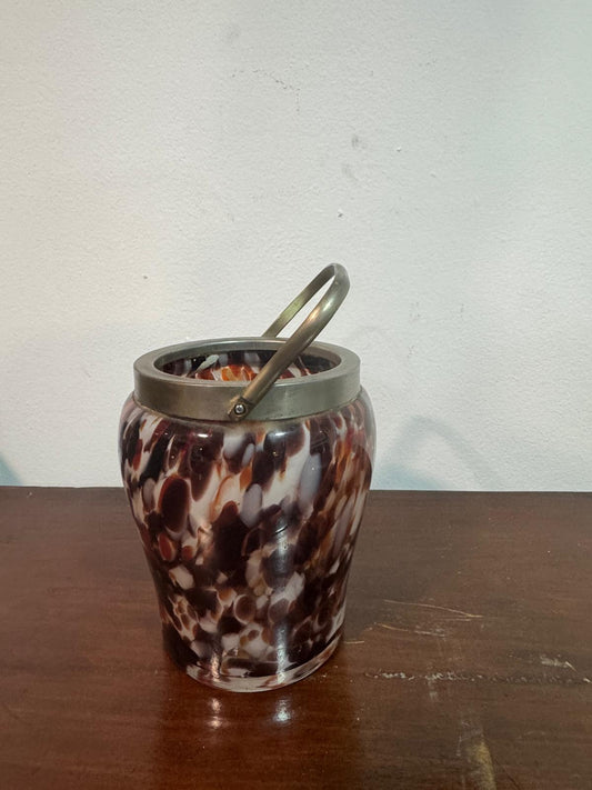 Balde de Gelo Italiano em Vidro Soprado Murano - Spatter Glass Anos 70