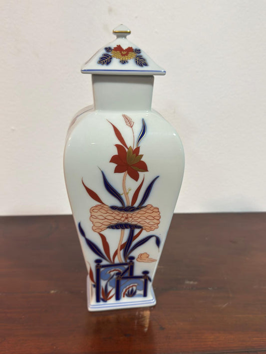 Frasco Decorativo Vista Alegre Padrão Imari - Porcelana Tricolor com Ouro