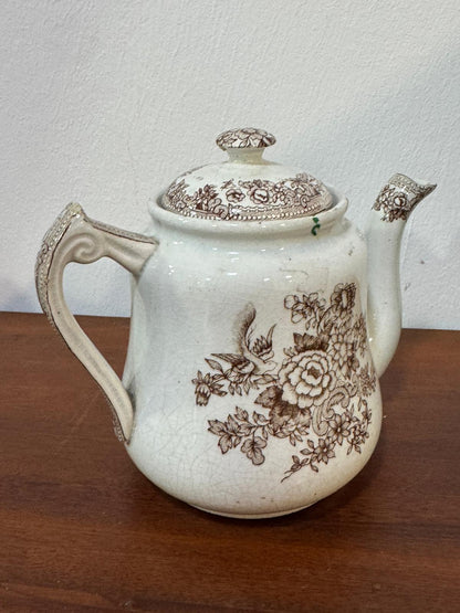 Jarro Antigo Massarelos - Padrão Asiatic Pheasant Transferware Castanho