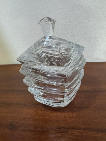 Bomboneira Crystalite Bohemia Design Espiral - Cristal Checo com Tampa