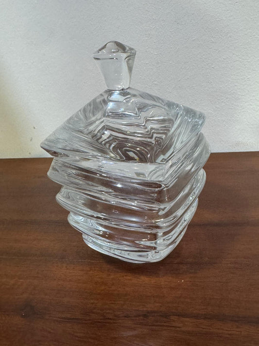 Bomboneira Crystalite Bohemia Design Espiral - Cristal Checo com Tampa