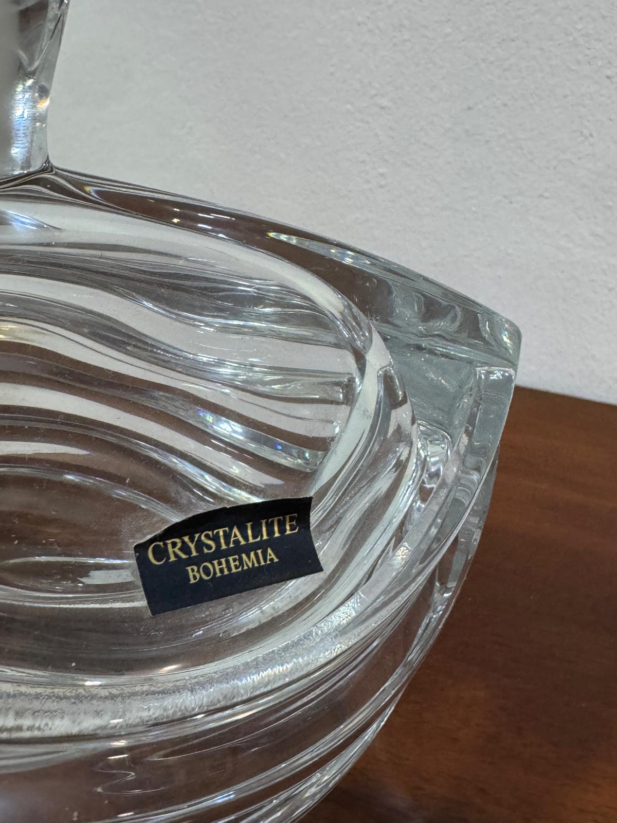 Bomboneira Crystalite Bohemia Design Espiral - Cristal Checo com Tampa