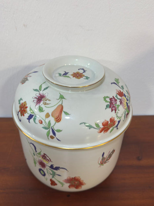 Pote de Porcelana Vista Alegre com Tampa - Decoração Floral Pintada à Mão